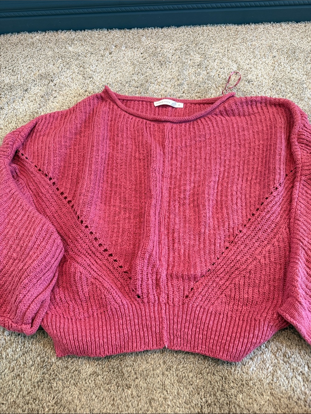 Women’s small off the should cropped sweater